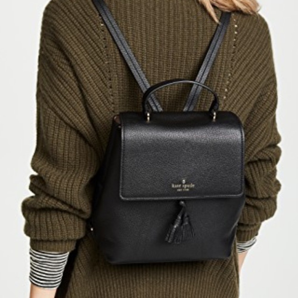 KATE SPADE MEDIUM BACKPACK HAYES BLACK / WARM - Picture 1 of 8